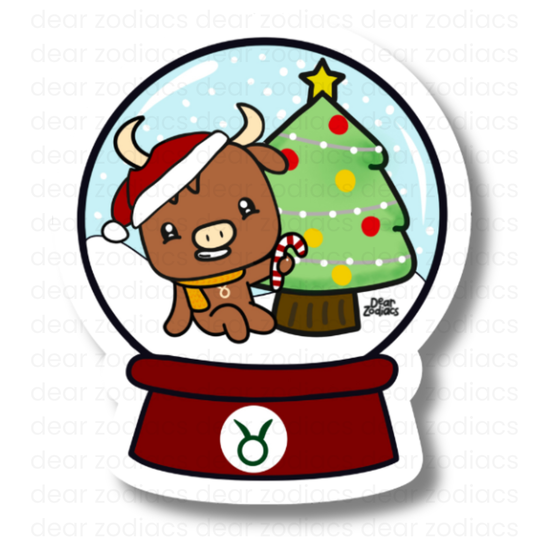 Snow Globe Vinyl Sticker - Taurus