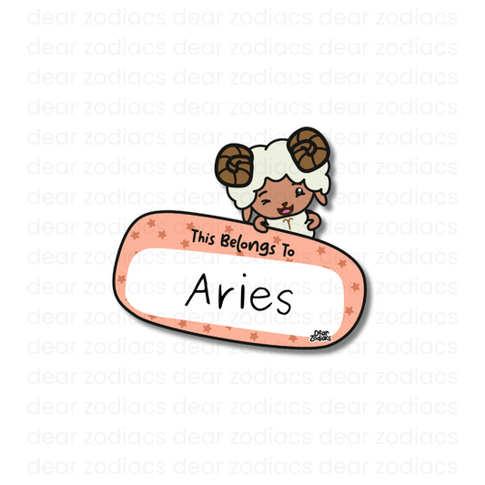 This Belongs To Vinyl Sticker - Aries